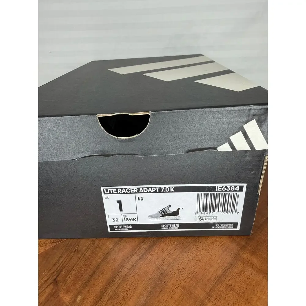 Adidas Lite Racer Adapt 7.0 Kids Size 1 Slip On Sneakers NWT